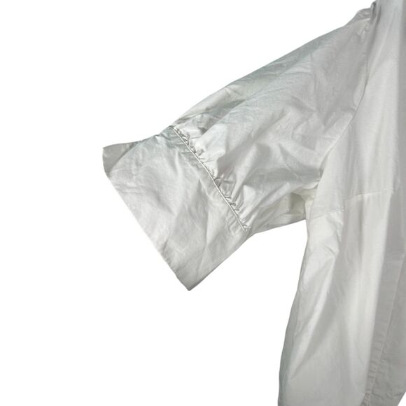 By Anthropologie Flowy 3/4 Sleeve White Boxy Crop Blouse Size 2X - Picture 2 of 5